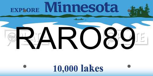RARO89 Minnesota License Plate