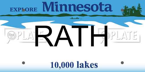 RATH Minnesota License Plate