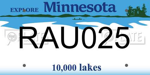 RAU025 Minnesota License Plate