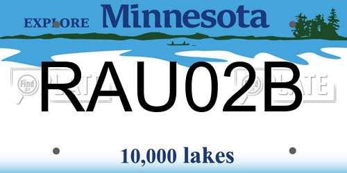 RAU02B Minnesota License Plate