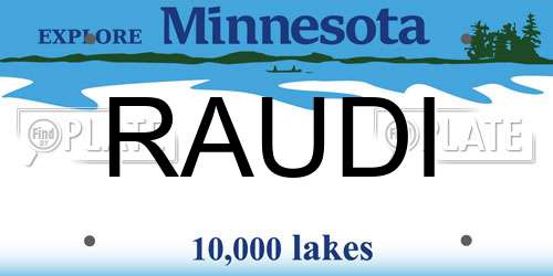RAUDI Minnesota License Plate
