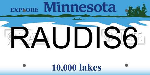 RAUDIS6 Minnesota License Plate