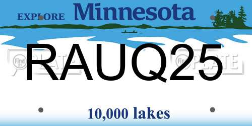 RAUQ25 Minnesota License Plate