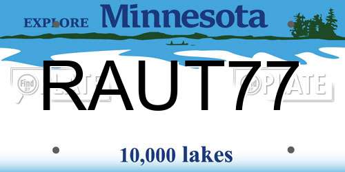 RAUT77 Minnesota License Plate