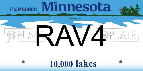 RAV4 Minnesota License Plate