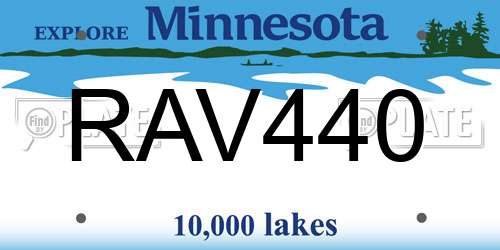 RAV440 Minnesota License Plate
