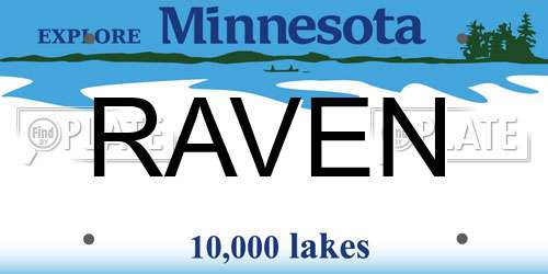 RAVEN Minnesota License Plate