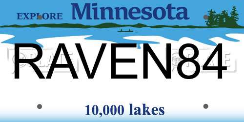RAVEN84 Minnesota License Plate
