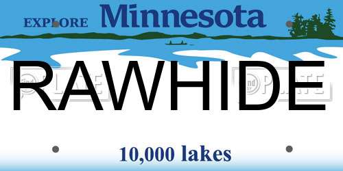 RAWHIDE Minnesota License Plate