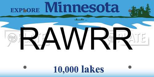 RAWRR Minnesota License Plate