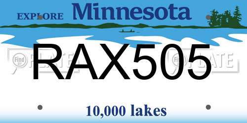 RAX505 Minnesota License Plate