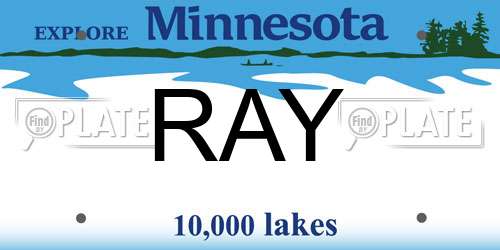 RAY Minnesota License Plate