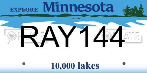 RAY144 Minnesota License Plate