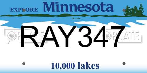RAY347 Minnesota License Plate