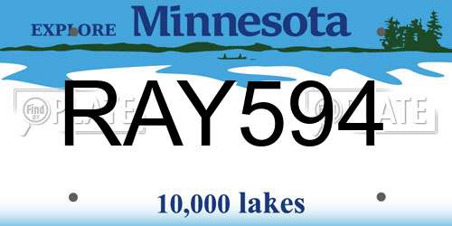 RAY594 Minnesota License Plate