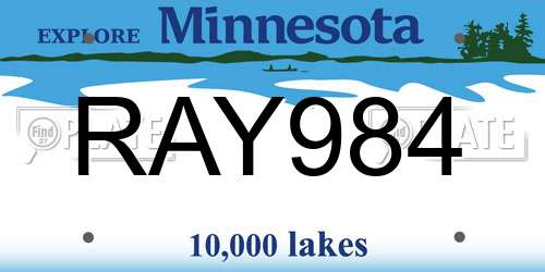 RAY984 Minnesota License Plate