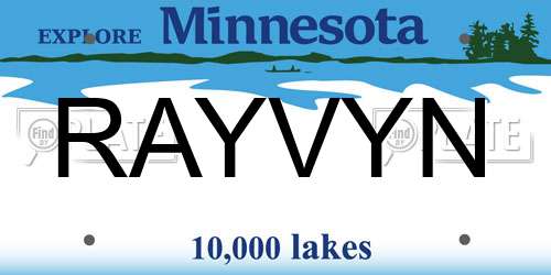 RAYVYN Minnesota License Plate
