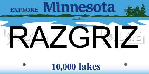 RAZGRIZ Minnesota License Plate