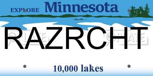 RAZRCHT Minnesota License Plate