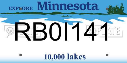RB0I141 Minnesota License Plate