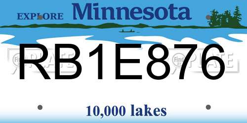 RB1E876 Minnesota License Plate