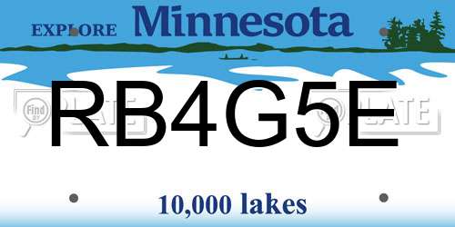 RB4G5E Minnesota License Plate