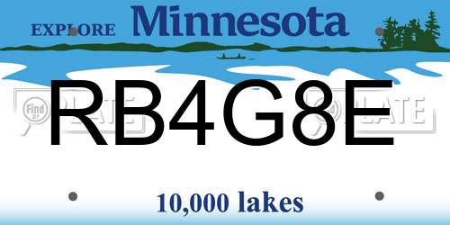 RB4G8E Minnesota License Plate