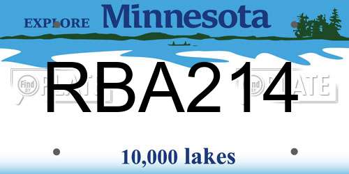 RBA214 Minnesota License Plate