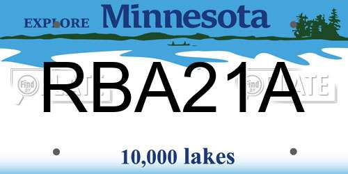 RBA21A Minnesota License Plate