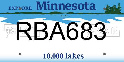 RBA683 Minnesota License Plate