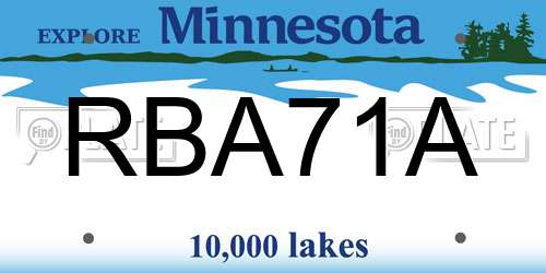 RBA71A Minnesota License Plate
