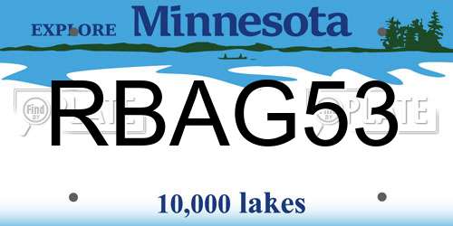RBAG53 Minnesota License Plate