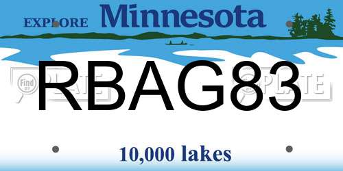 RBAG83 Minnesota License Plate