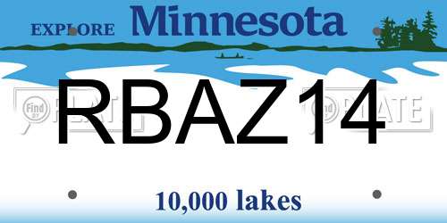 RBAZ14 Minnesota License Plate