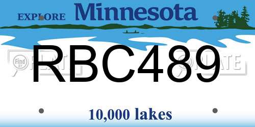 RBC489 Minnesota License Plate