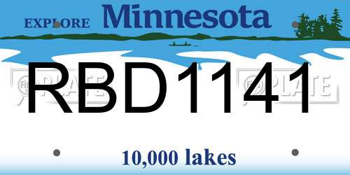 RBD1141 Minnesota License Plate