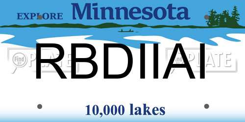 RBDIIAI Minnesota License Plate