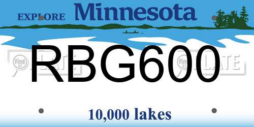 RBG600 Minnesota License Plate