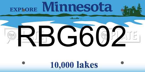 RBG602 Minnesota License Plate