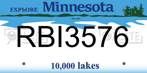 RBI3576 Minnesota License Plate