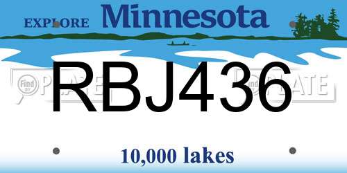 RBJ436 Minnesota License Plate