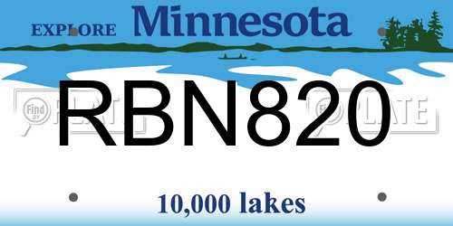 RBN820 Minnesota License Plate