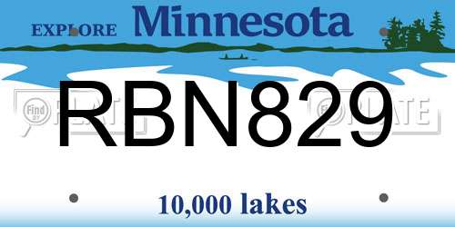 RBN829 Minnesota License Plate