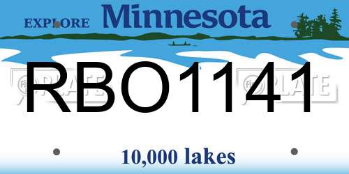 RBO1141 Minnesota License Plate