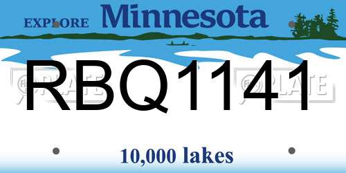 RBQ1141 Minnesota License Plate