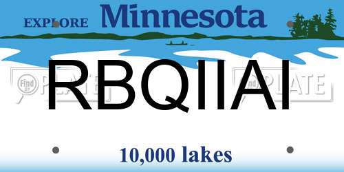 RBQIIAI Minnesota License Plate