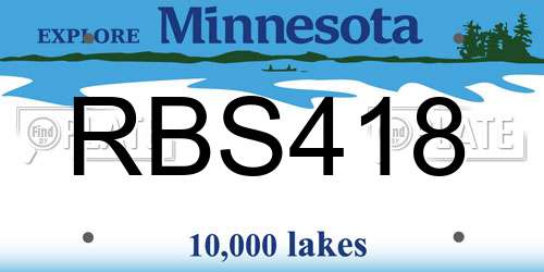 RBS418 Minnesota License Plate