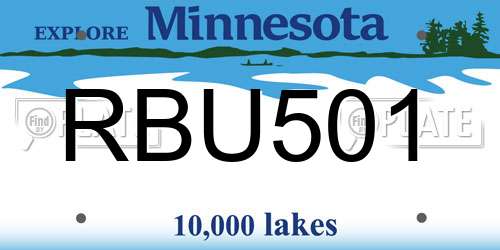 RBU501 Minnesota License Plate