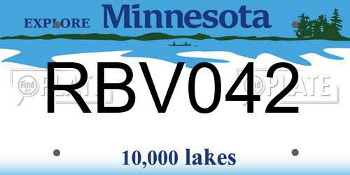 RBV042 Minnesota License Plate