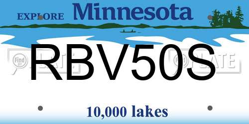 RBV50S Minnesota License Plate